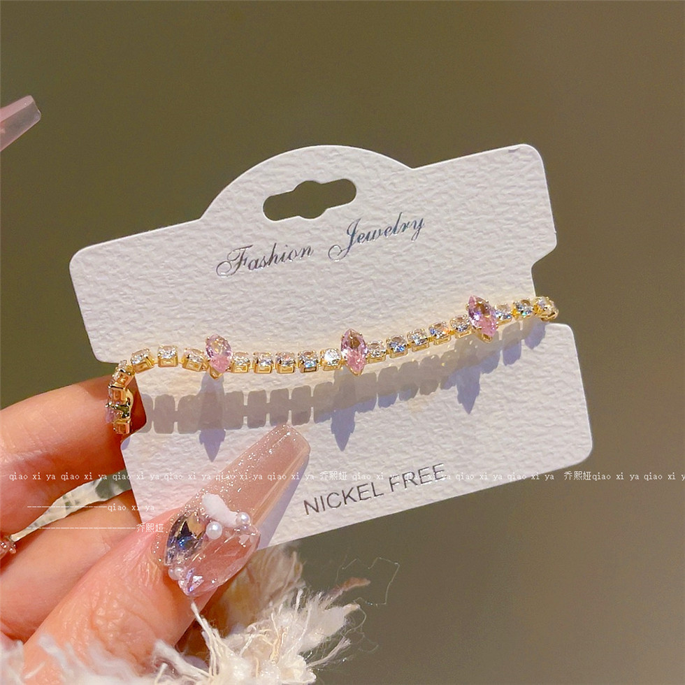 Best Jewelry Watches Women - Braccialetti con zirconi rosa con diamanti