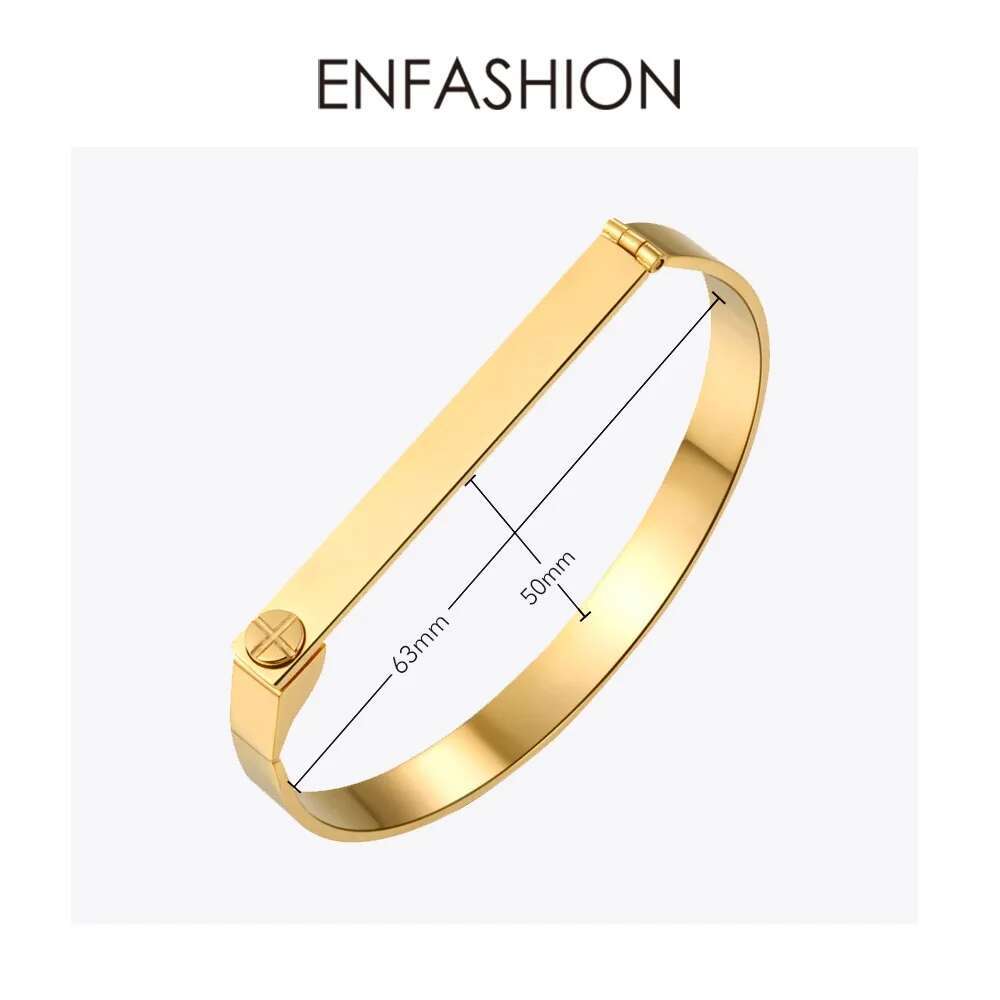 Cuff Bangle Bracelet - Enfashion Bracciale con nome inciso personalizzato