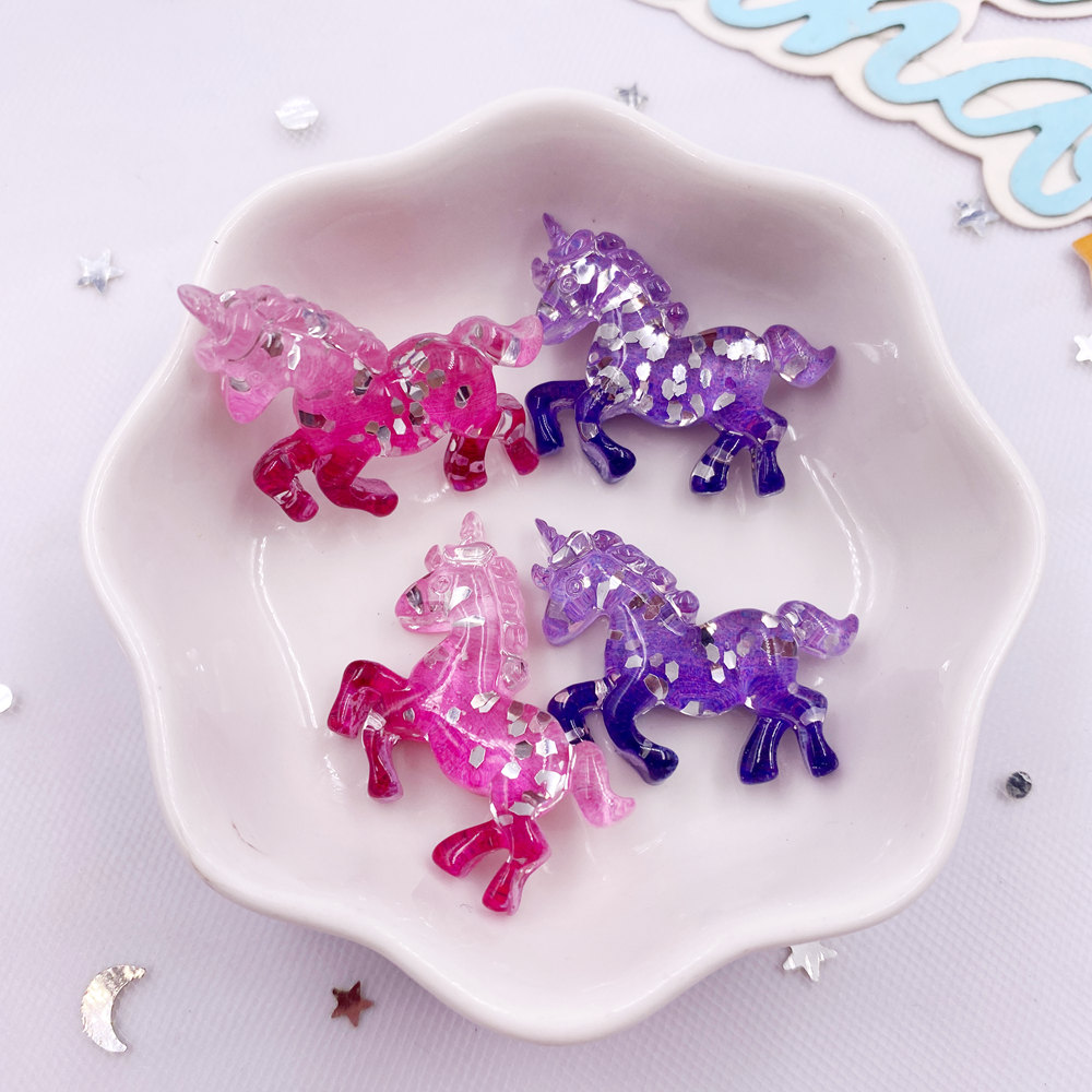 Paradise Jewelry & Watches Llc Miami Reviews - 6PCS Resina Colorata Glitter 3D Unicorno