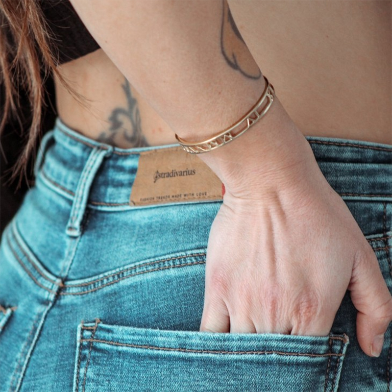 Cuff Bangle Bracelet - Braccialetti con nome personalizzato personalizzato per