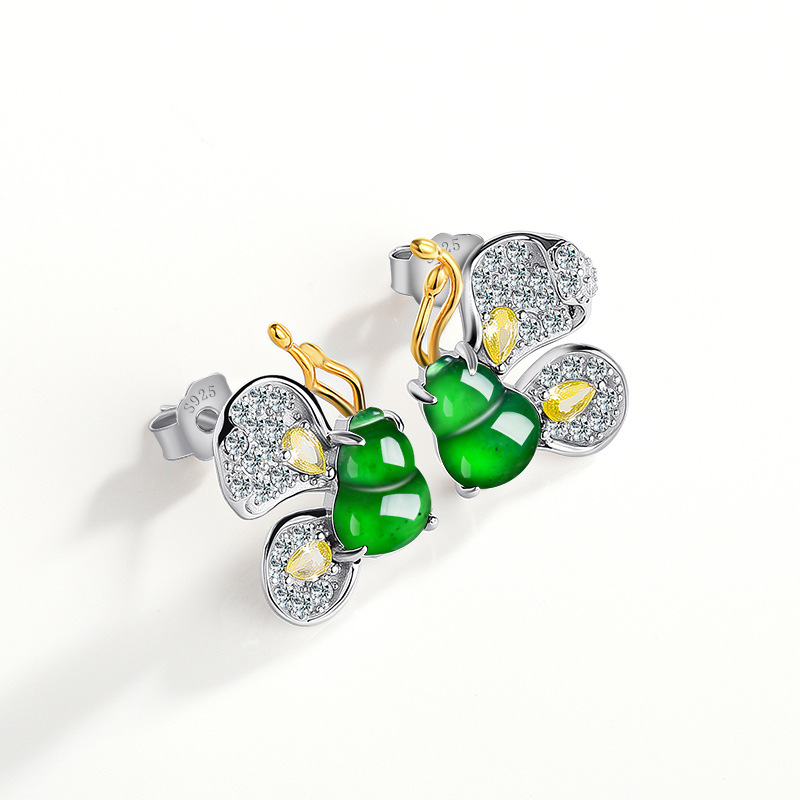 Jewelry & Watches Sp Z Oo Opinie - Orecchini a Farfalla in Giadeite Verde