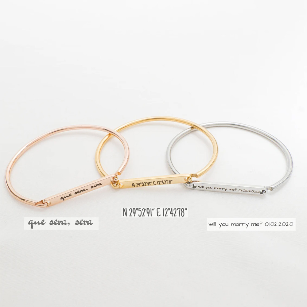 Haiyufly incisione nome bracci - Cuff Bangle Bracelet recensione e prezzo