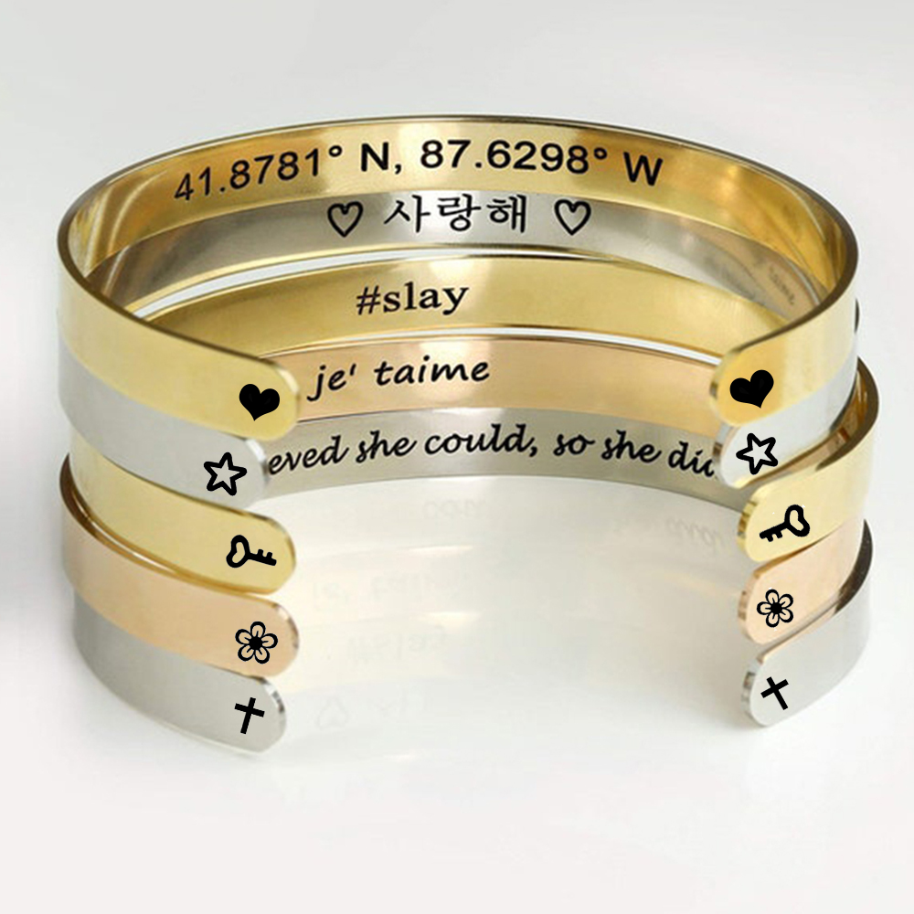 Bracciali Personalizzati con I - Cuff Bangle Bracelet recensione e prezzo