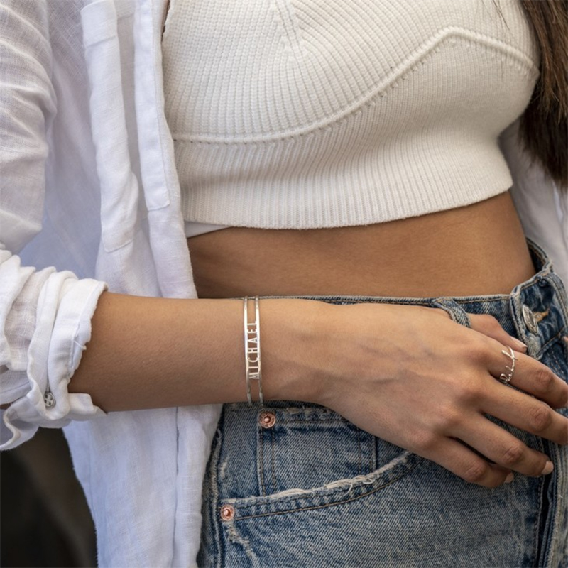 Braccialetti con nome personal - Cuff Bangle Bracelet recensione e prezzo