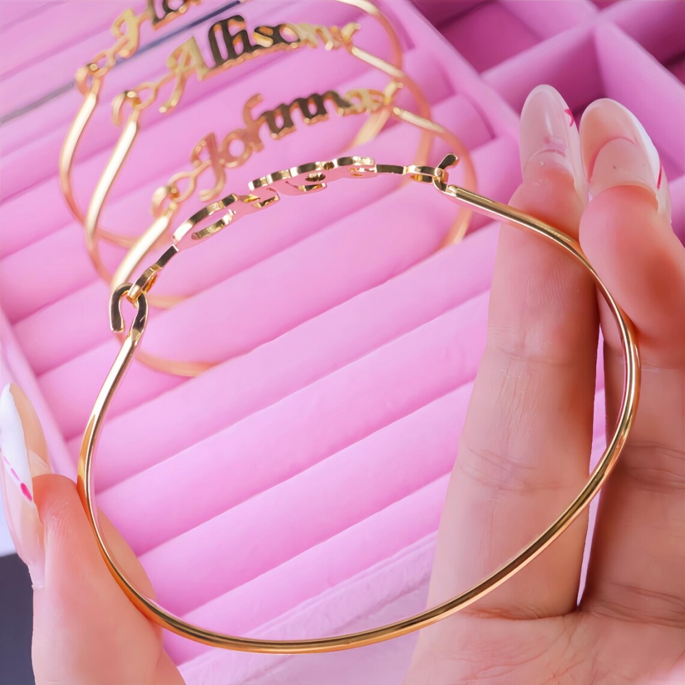 Bracciali con nome personalizz - Cuff Bangle Bracelet recensione e prezzo
