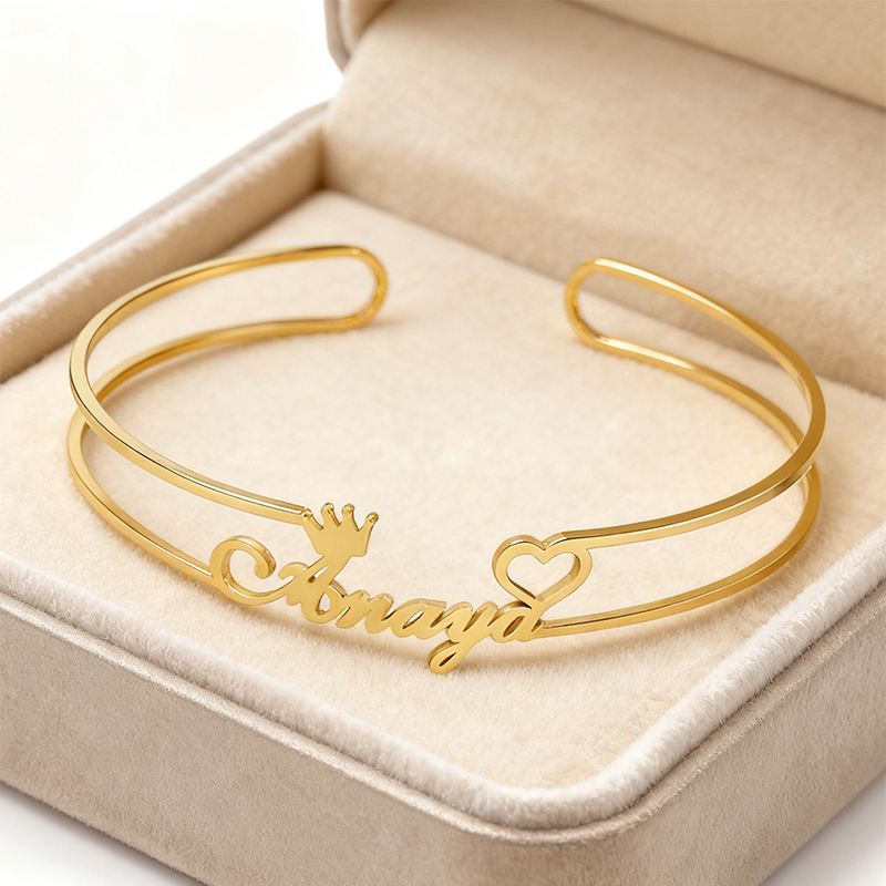 Auxauxme personalizzabile nome - Cuff Bangle Bracelet recensione e prezzo
